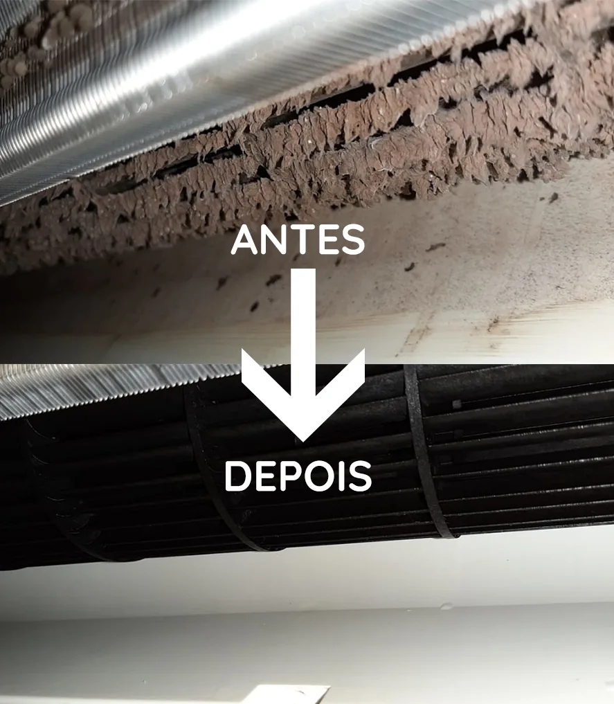 Higienização — trabalho realizado pela Via Rapel Climatização